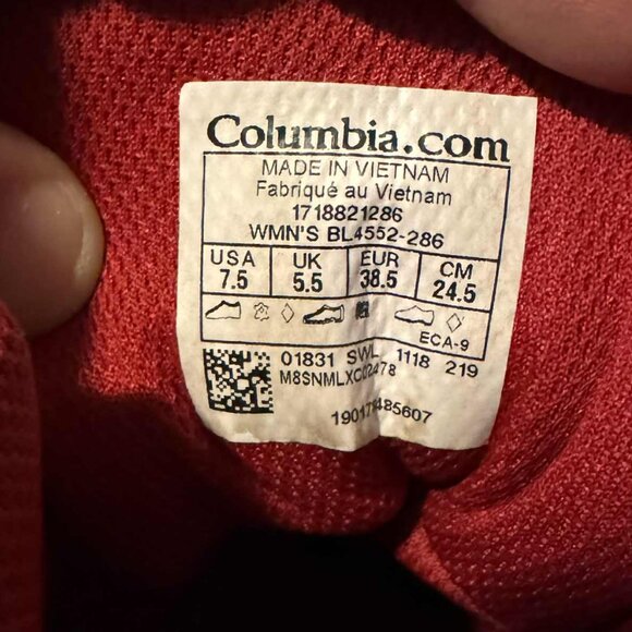 Columbia Women's Newton Ridge Plus Tan/Red Hiking Boots Size 7.5 - Picture 10 of 10